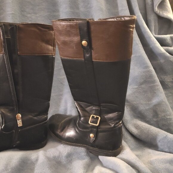 Child girl's Michael Kors Atlantis Black/Brown boots Size 13 - Picture 3 of 5